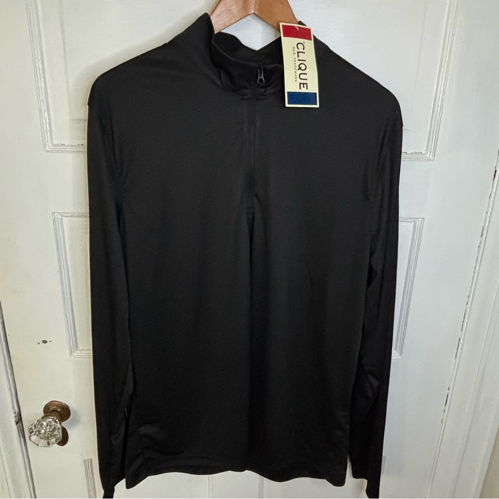 NWT Clique Black Long Sleeve Quarter Zip Shirt
